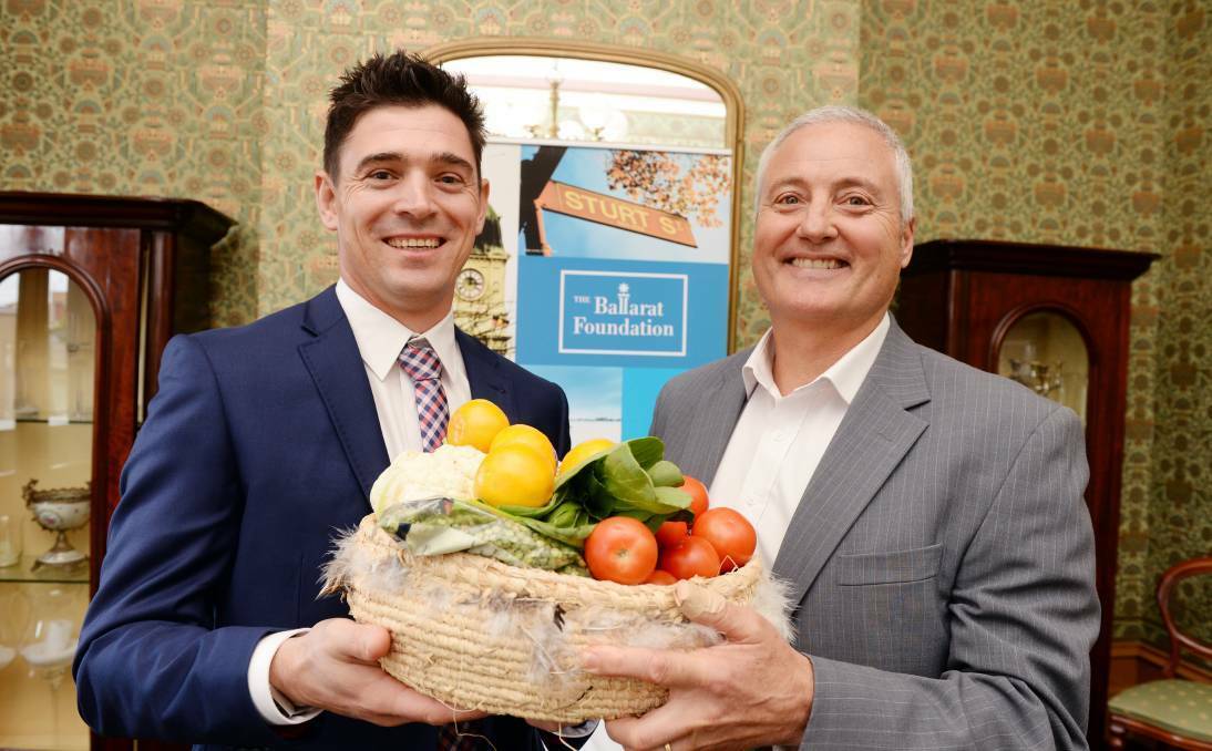 ADVOCATE: Former Ballarat Foundation CEO Matt Jenkins and Foodbank Victoria CEO Dave McNamara in April 2018 at the announcement of the pitch for the Ballarat food hub. Picture: Lachlan Bence 