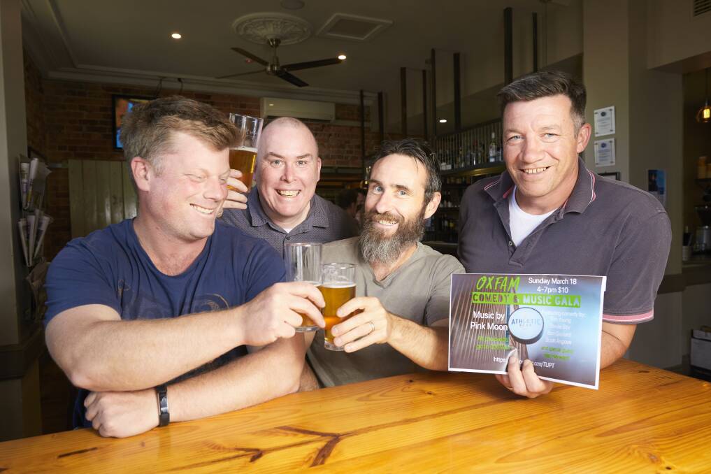 Tim Young, John Bradshaw, Scott Angove and Rob Fookes are hoping to raise $3500 before heading off on their 100km Oxfam Trailwalk. Picture: Luka Kauzlaric 