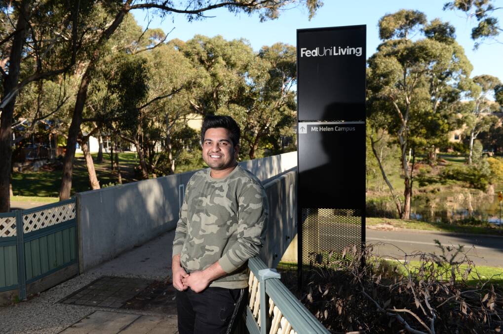 FED UNI LIVING: Federation University second year Master of Engineering Technology (Mechanical Engineering) student Pattan Tausif lives on campus and is a residential advisor. Picture: Kate Healy 