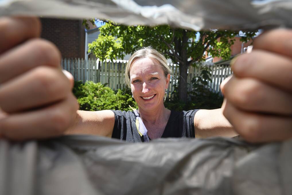 NO PLASTIC: Michelle Stephenson from Plastic Bag Free Daylesford. Picture: Dylan Burns
