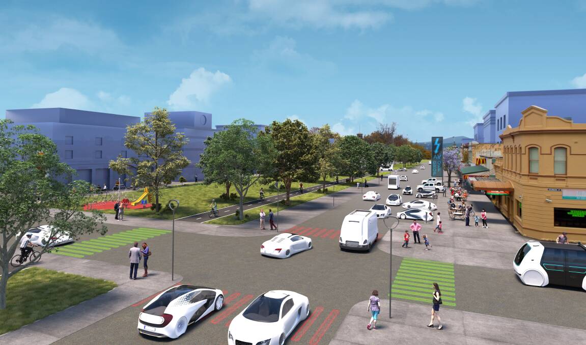FUTURE: Infrastructure Victoria reimagined Sturt Street with 100 per cent shared driverless vehicles that are zero emissions. Picture: Infrastructure Victoria 