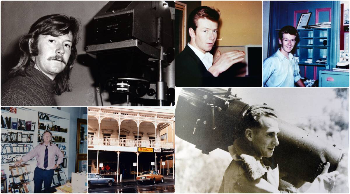 TIME: Photos represent an industry of a time past. Lloyd Harvey's father holds the camera used to take aeiral photos during war time (bottom right). 