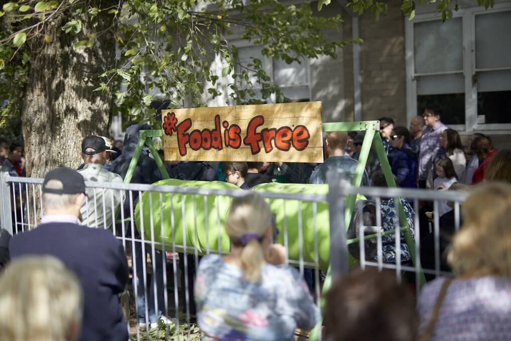 Food is Free Green Space launch in March. Picture: Luka Kauzlaric 