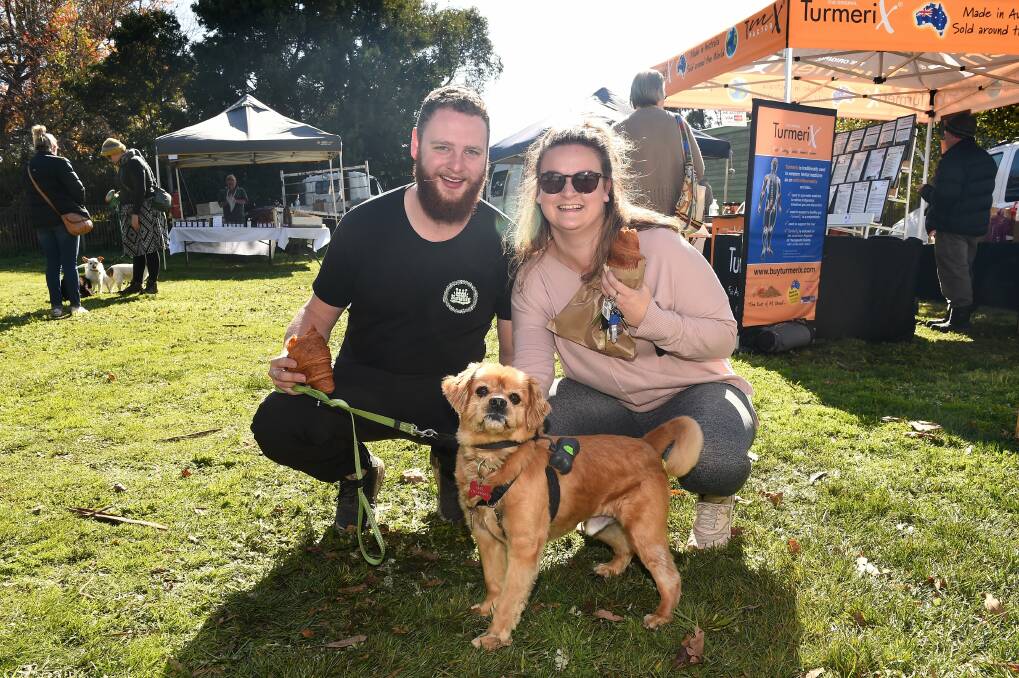 OUTING: Brad Ryan and Bree Taylor with Chandler at the market on May 16. Picture: Adam Trafford 