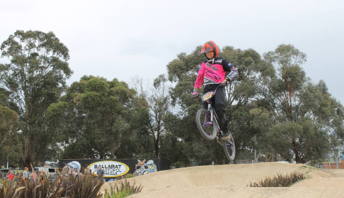 AIR TIME: Riders of all ages take to the BMX track at Marty Busch Reserve, from two-years-old up.  The new surface will make it safer for all riders. 
