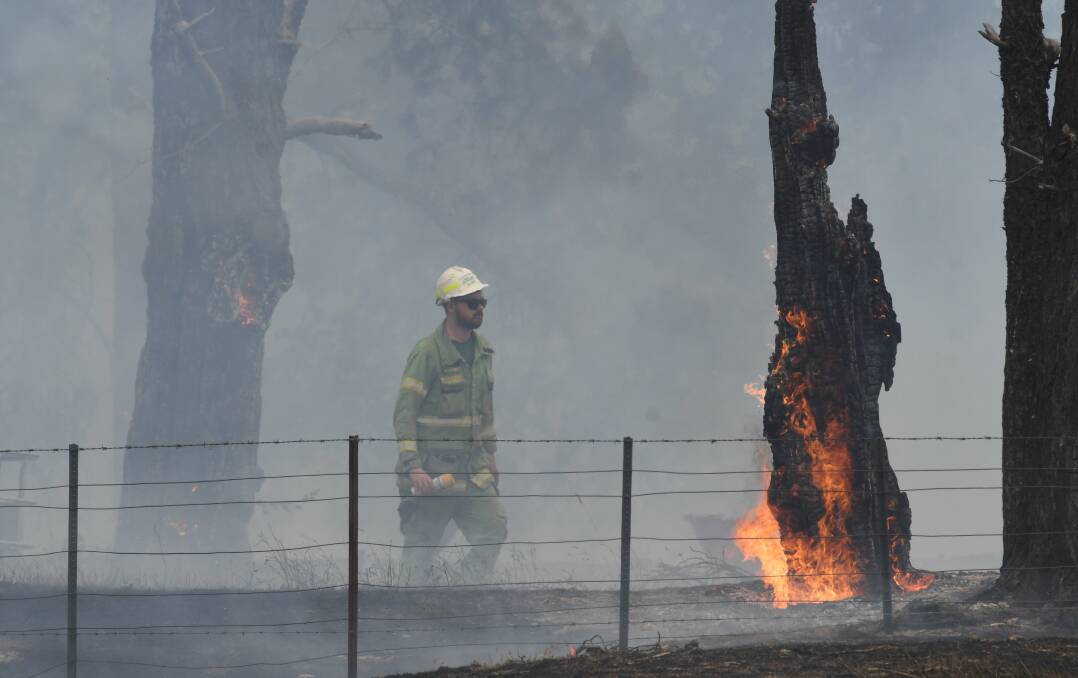 Firefighters respond to a fire in Bandys Road in Smythesdale in January 2020. Picture: Lachlan Bence 