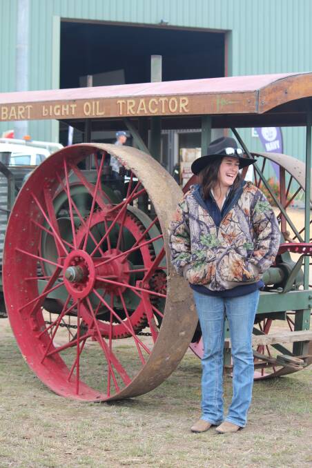 GIRLS IN STEAM: Amber Johnson at the Lake Goldsmith Steam and Vintage Rally on Sunday. Picture: Rochelle Kirkham