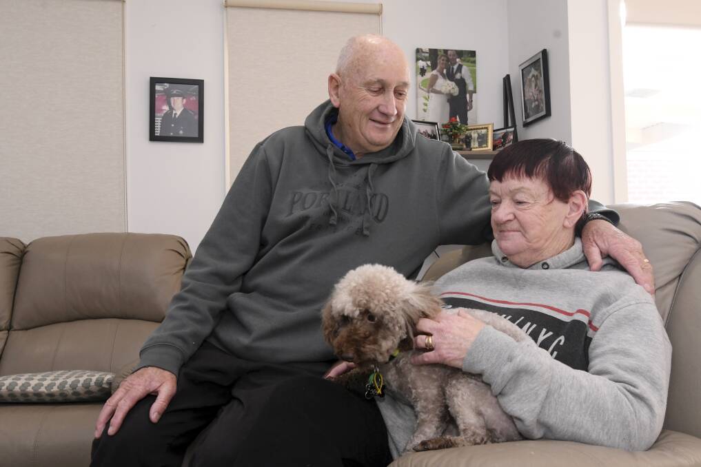 CARE: Bill Faulkhead is a carer for his wife Julia Faulkhead who suffers dementia. He says support services and their little dog have improved their life. Picture: Lachlan Bence 