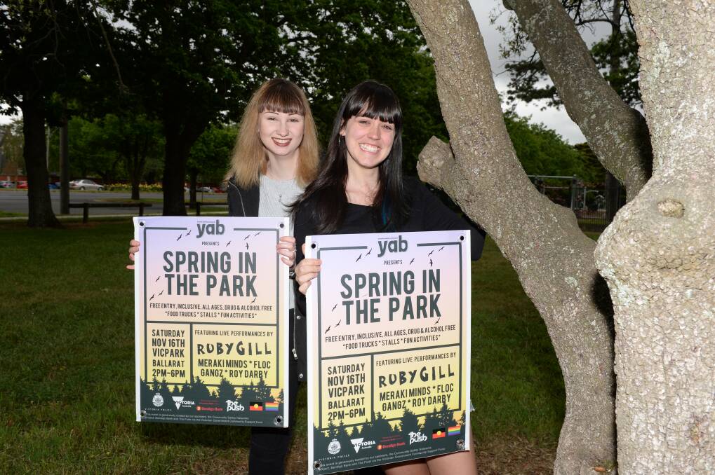 SPRING EVENT: Youth Advisory Board members Chloe Rae and Chloe Waddell have spent months organising outdoor live music event Spring In The Park. Picture: Kate Healy 