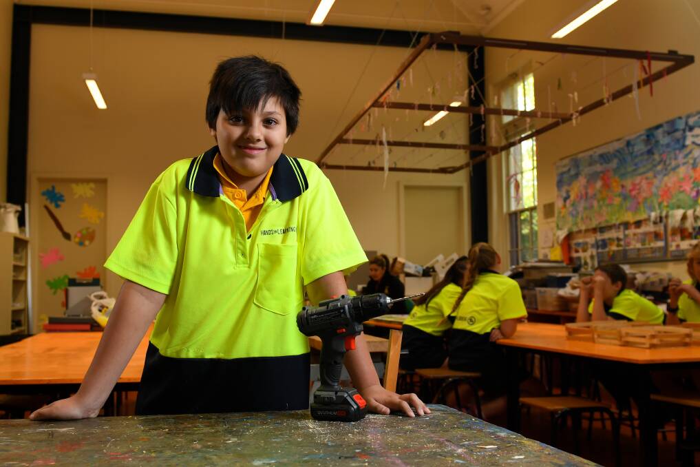 COMFORTABLE: Grade five pupil Brandon has felt more comfortable coming to his new school since starting the Hands On Learning program. Picture: Adam Trafford