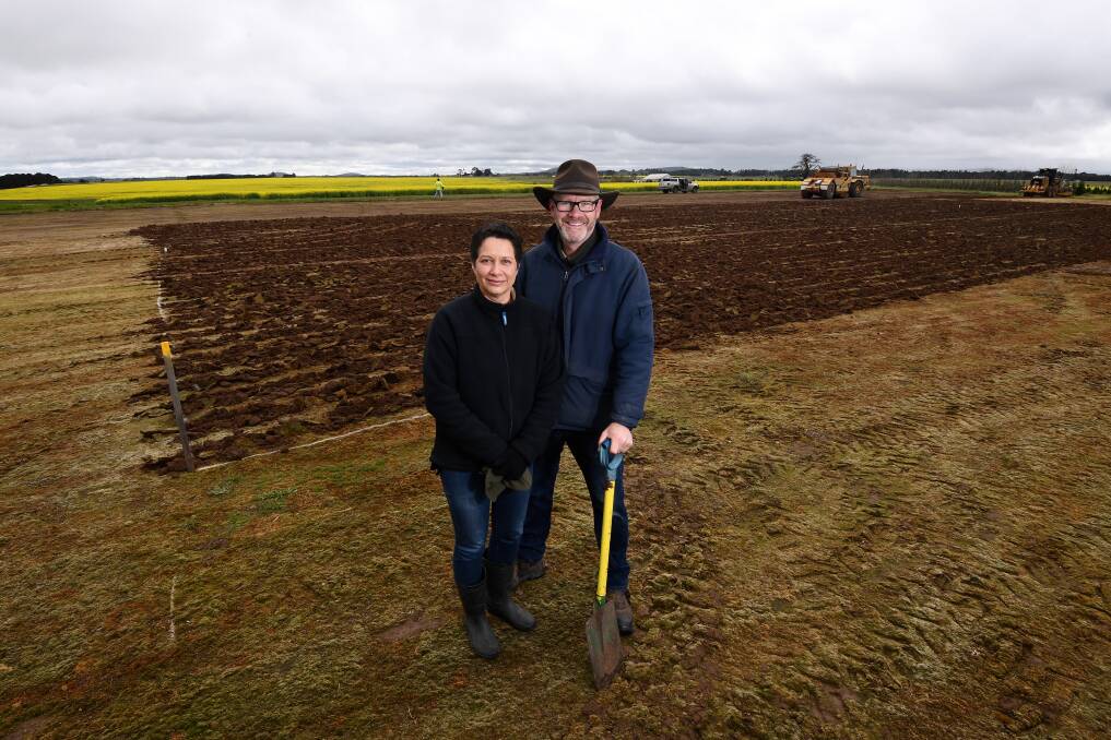 WINE-MAKERS: Catherine Clark and Michael Unwin, owners of Michael Unwin Wines are excited for the build of the new winery and cellar door to begin. Pictures: Adam Trafford 