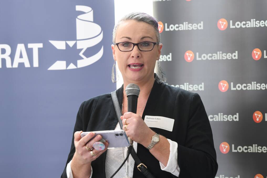 LOCAL BUSINESS: Belinda Eden from Troop Employment spoke at the Localised business networking event at the Ballarat Sports and Events Centre on Thursday. 
