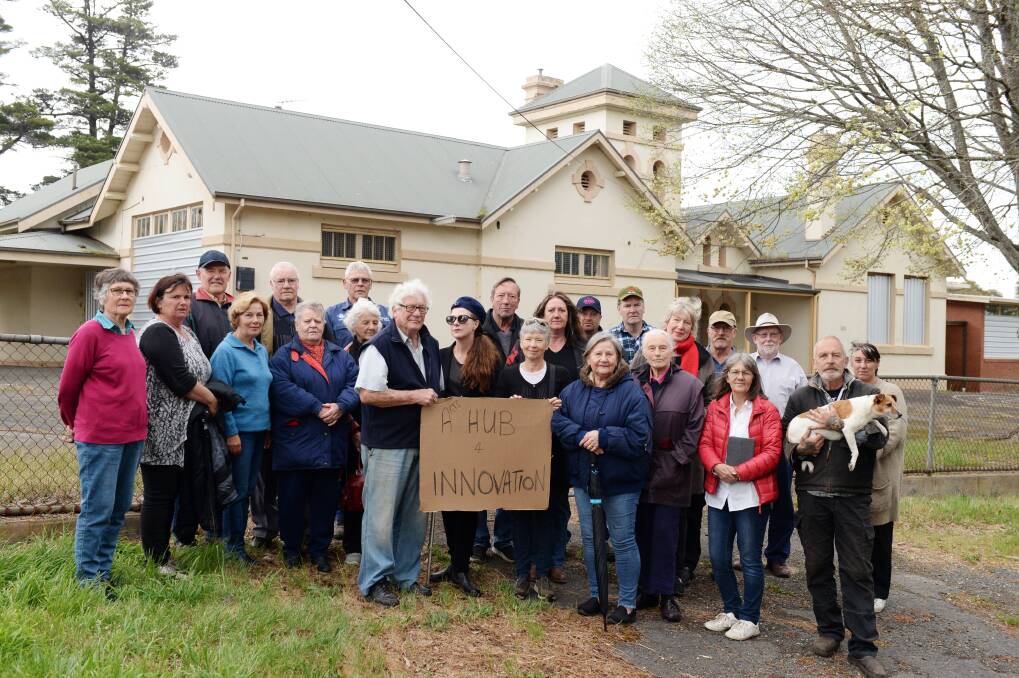 COLLECTIVE FIGHT: Beaufort community members gather at the old primary school site in a show of support for plans to develop facilities for community use. Picture: Kate Healy 
