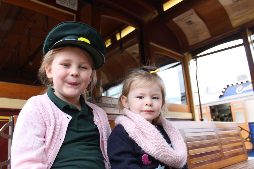 Ballarat Tramway Museum members Alice, 7, Ruby, 2. Picture: Rochelle Kirkham 