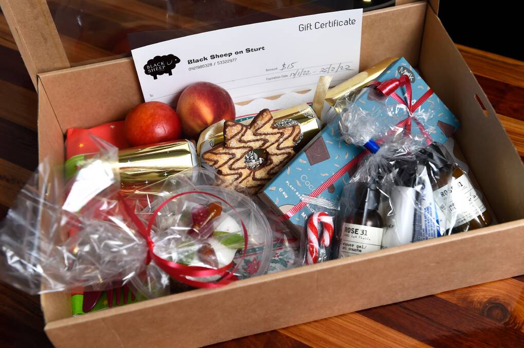 One of the hampers that will be gifted to Meals For Change members for Christmas. 