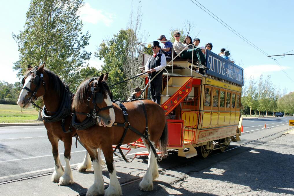 STEP BACK IN TIME: Historic horse tram back on Ballarat's modern day streets. Picture: Rochelle Kirkham 