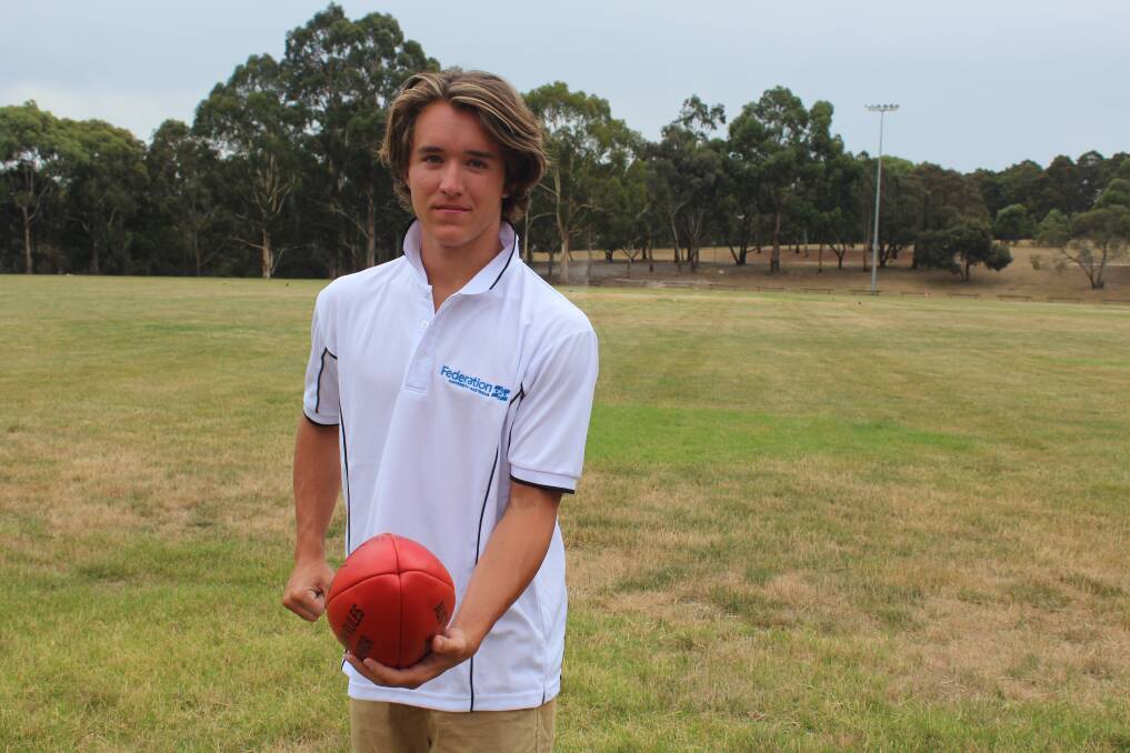 GOAL: Nick Gaylor is kicking goals. He was offered a place to study exercise and sports science at Federation University on Wednesday. Picture: Rochelle Kirkham 