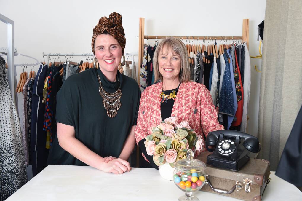 IN STYLE: Sustainable fashion advocates from The Wardrobe Green and Hattie and the Wolf Bianca Flint and Andrea Hurley are combatting fast fashion. Picture: Kate Healy 