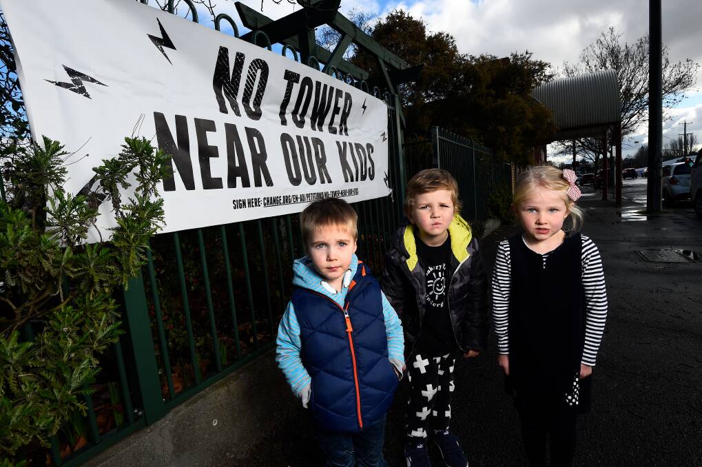 CONCERNS: Bakery Hill Kindergarten children Angus, 3, Christian, 4 and Florence, 5. Picture: Adam Trafford