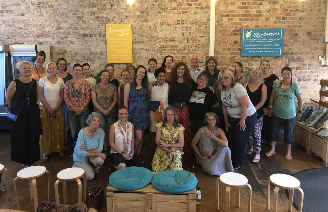 1 Million Women Natalie Isaacs with Ballarat followers at the Healthy Hub Wellness Centre on Wednesday. 