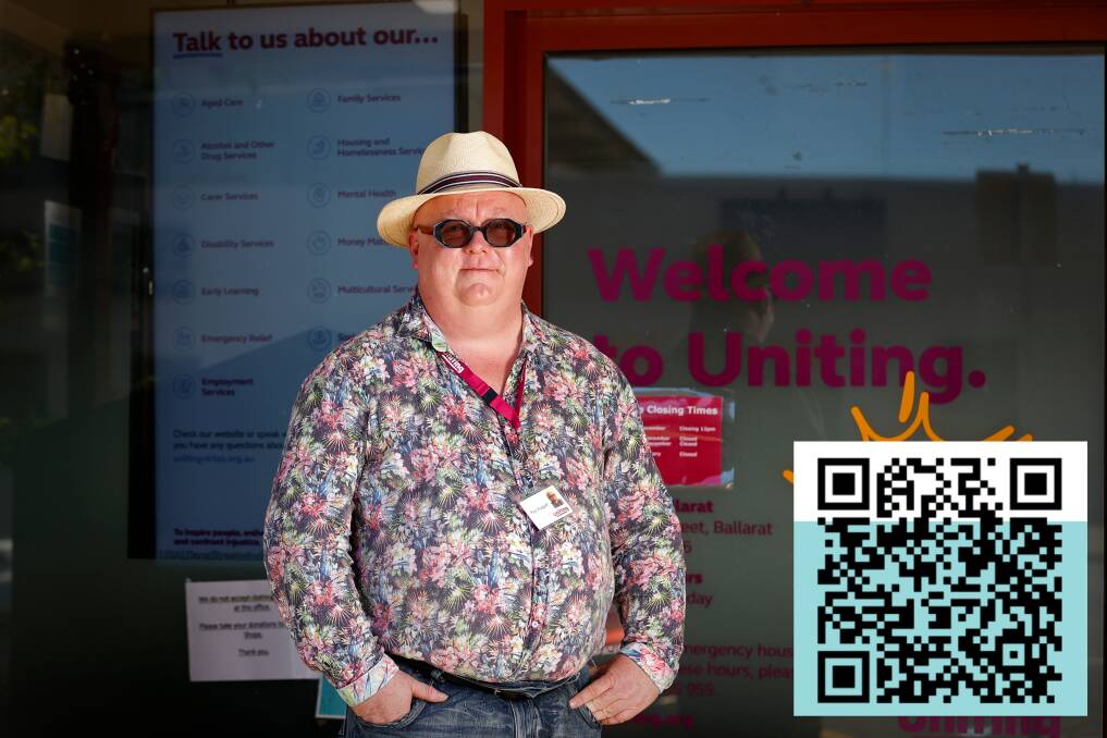 SUICIDE PREVENTION: Lifeline Ballarat program manager Paul Huggett is encouraging people interested in completing the free course to scan the QR code to register. Picture: Luke Hemer