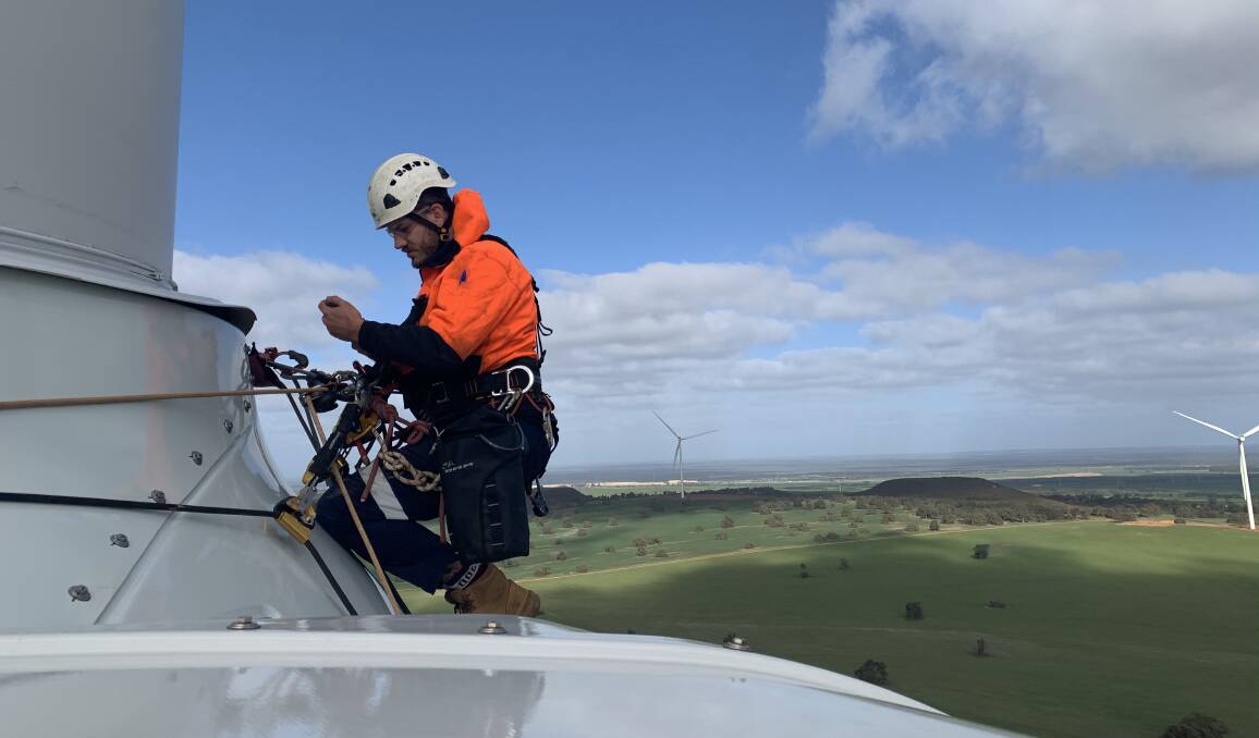 CLOUDY FUTURE: Owner of Ballarat-based company Direct Wind Services Aubrey Chapman says he will need to look interstate if new renewable energy projects stall in Victoria. Picture: Direct Wind Services 