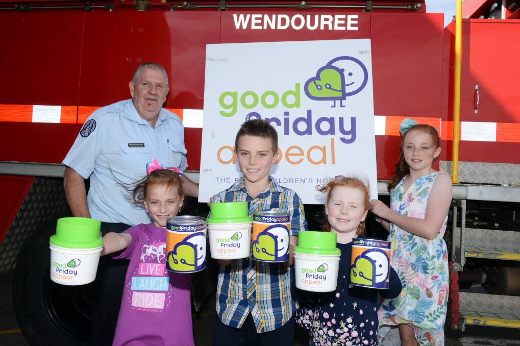 APPEAL HELPERS: Ballarat representative Ray Trounsen will be fundraising with Matilda, 6,  Jackson, 8, Summer, 4 and Dusty, 10. Picture: Kate Healy 
