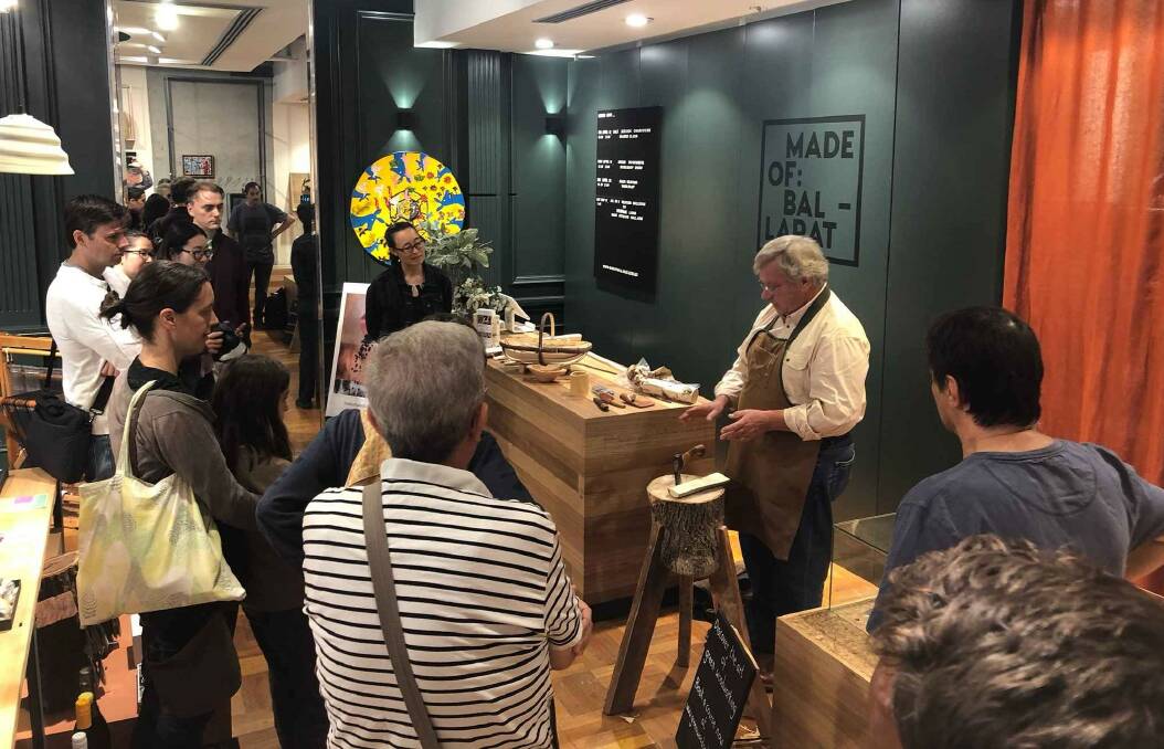 A meet the maker session with Green Woodsmith Paul Ryle at the Made of Ballarat popup shop in Melbourne. 
