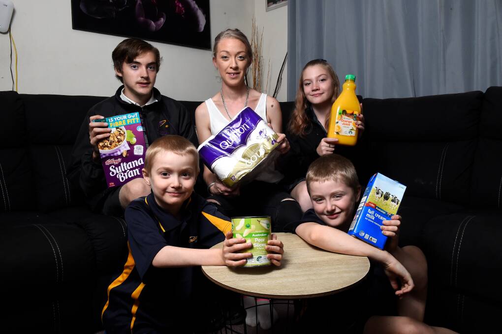 COMPASSIONATE: Jade Gidley with her children Michael 15, Zeppelin 3, Krystal, 12 and Levi 9 are promoting support for others. Pictures: Adam Trafford 