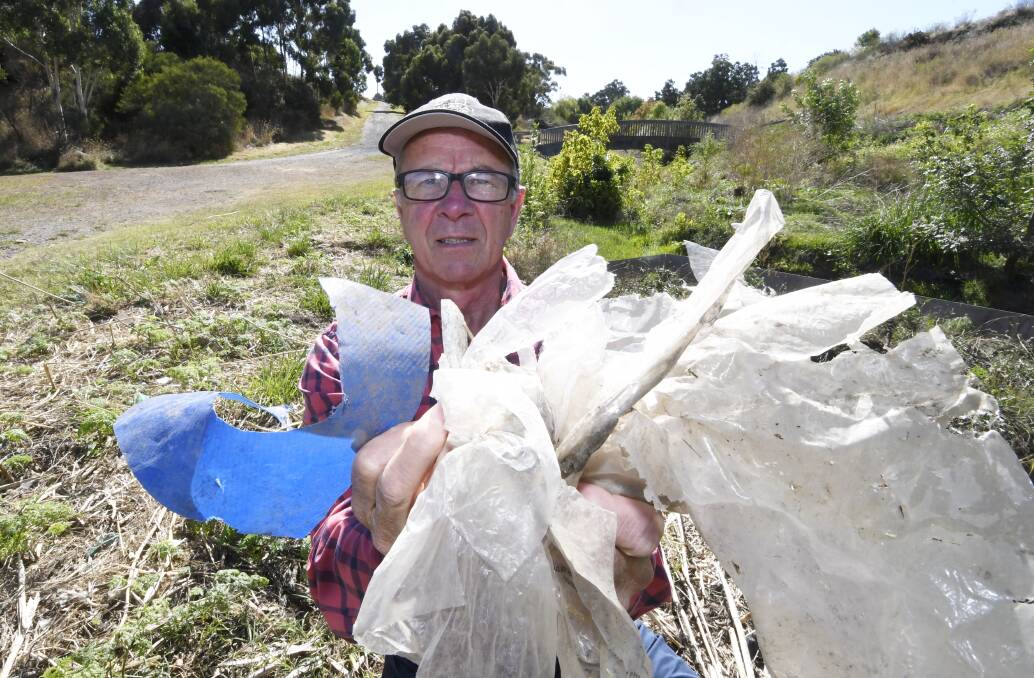 CLEAN UP: Resident Col Palmer is running a Clean Up Australia Day event at the Yarrowee River. Picture: Lachlan Bence 