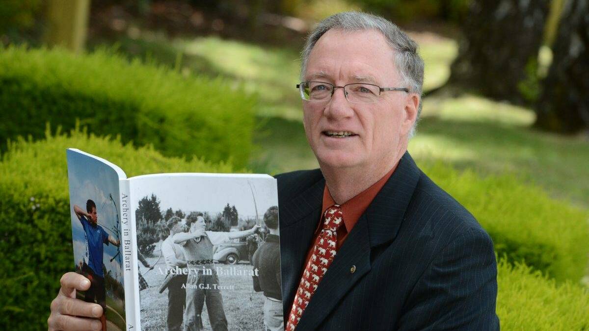 HISTORY: The Courier took this photo of Dr Allan Terrett in 2012 when he launched a new book that documents the history of archery in Ballarat. 
