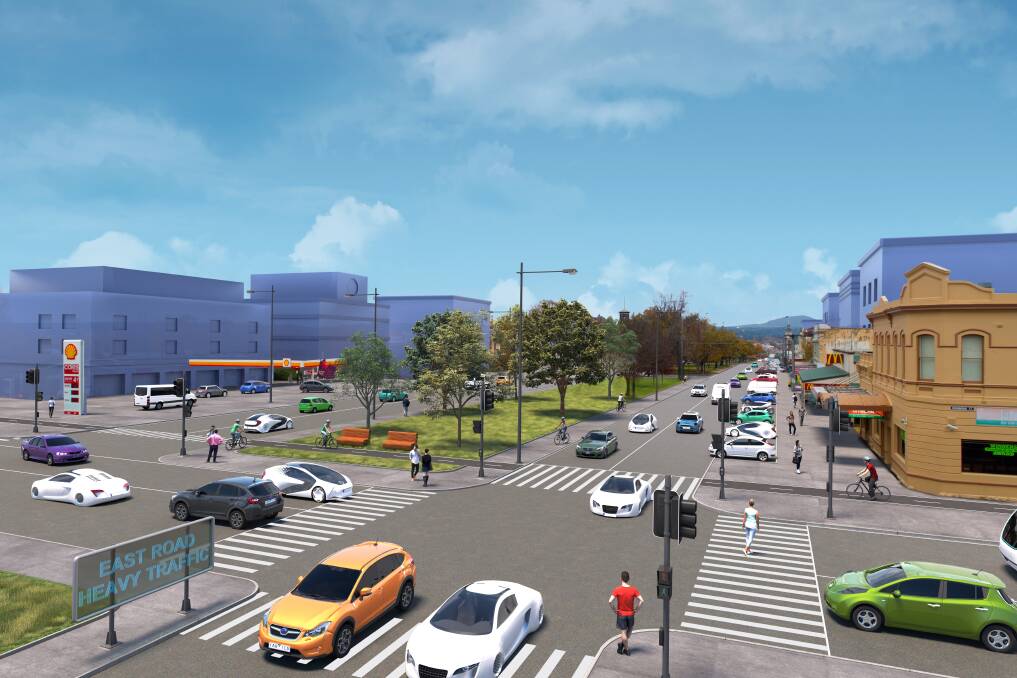 FUTURE: Infrastructure Victoria reimagined Sturt Street with a mix of both driverless cars and human drivers on our roads, as well as a mix of zero emissions vehicles and regular cars. Picture: Infrastructure Victoria 