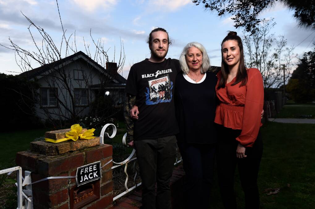HOPE: Wendy Aston, the wife of jailed Gold Bus driver Jack Aston and their children Ben and Meg Aston hope Jack Aston will be able to come home from court on Monday. Picture: Adam Trafford 