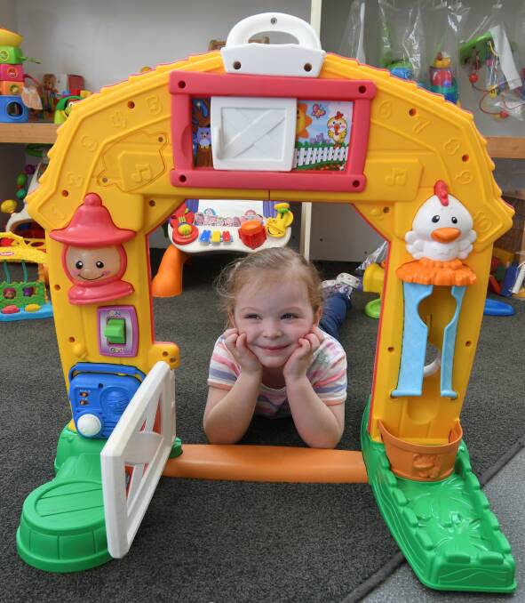 FUN: Rose Williams, 5, has a more than 15000 toys to choose from at the Ballarat Toy Library. 