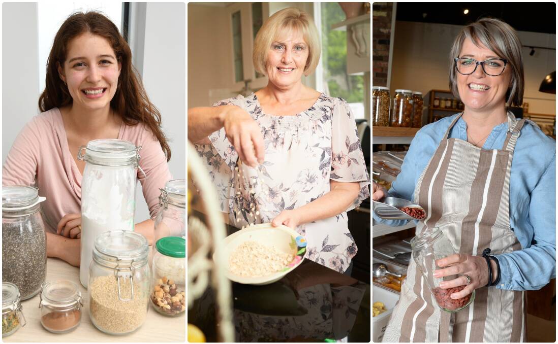 ZERO WASTE FUTRE: Kate Haughey, Alison Barby and Janet Smith and passionate about shopping for local produce, plastic free. 