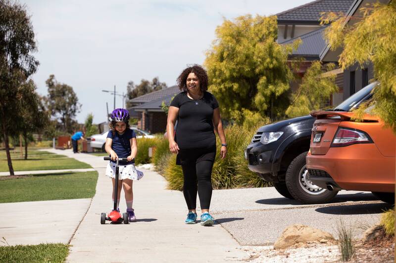 GETTING ACTIVE: This Girl Can ambassador Deb Lowah Clark is committing to walking for well-being with her young daughter. Picture: This Girl Can 