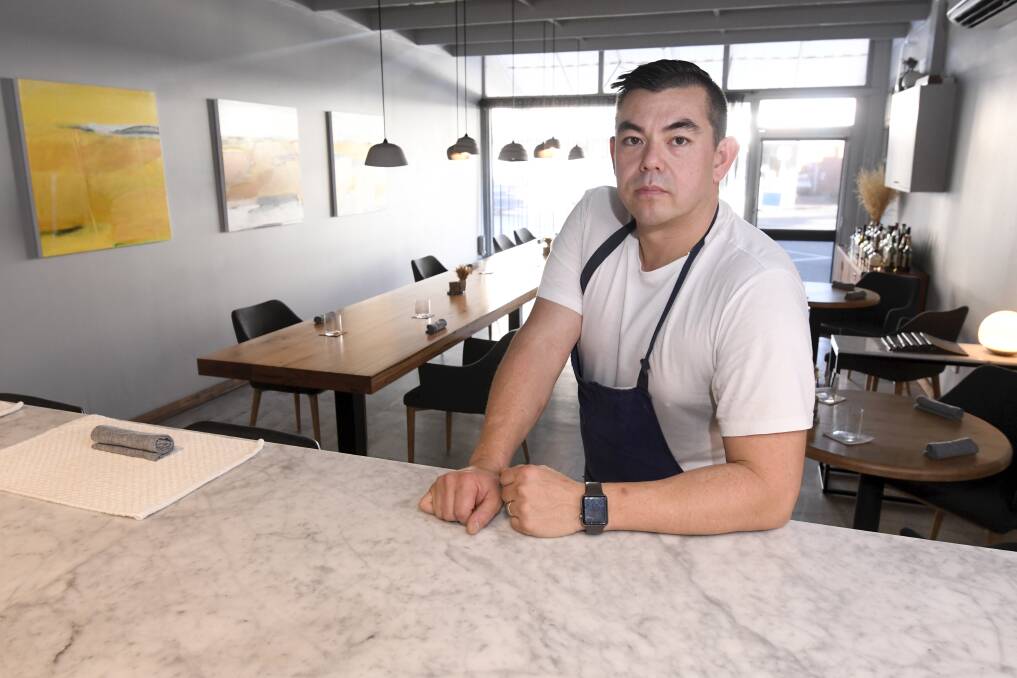 READY FOR DINERS: Underbar's Derek Boath has prepared the 16 seat restaurant to comply with COVID-19 restrictions for its return to service this week. Pictures: Lachlan Bence