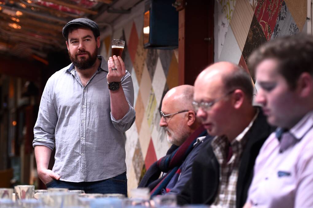 OLD AND NEW: Brewer Matthew Ives runs a beer school event at Aunty Jacks as part of Ballarat Heritage Festival. Picture: Adam Trafford 