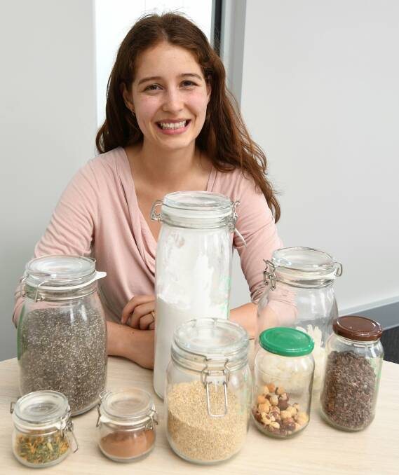 PRACTICING NEW WAYS: Kate Haughey is new to zero waste shopping. Picture: Lachlan Bence 