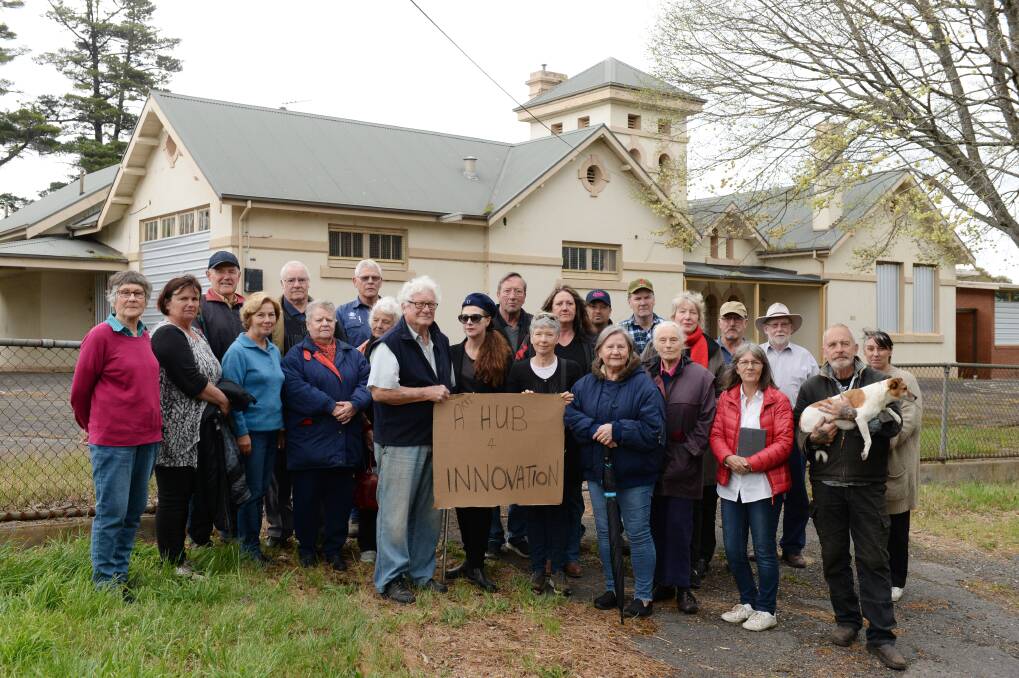 COLLECTIVE FIGHT: Beaufort community members gather at the old primary school site in a show of support for plans to develop facilities for community use. Picture: Kate Healy