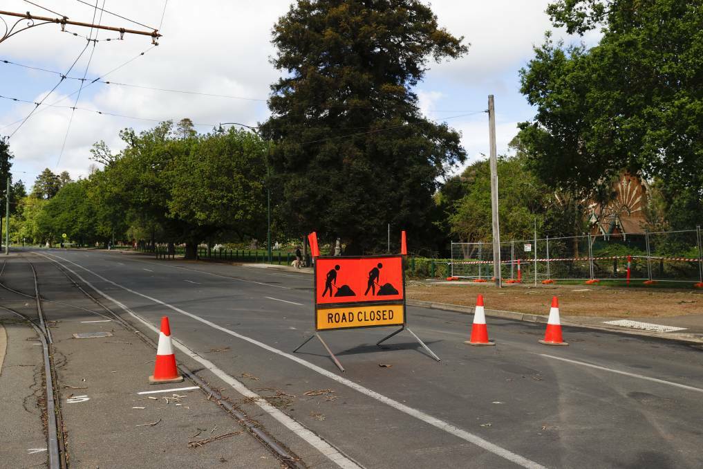 Road closures remained in place around Lake Wendouree on Saturday morning. 