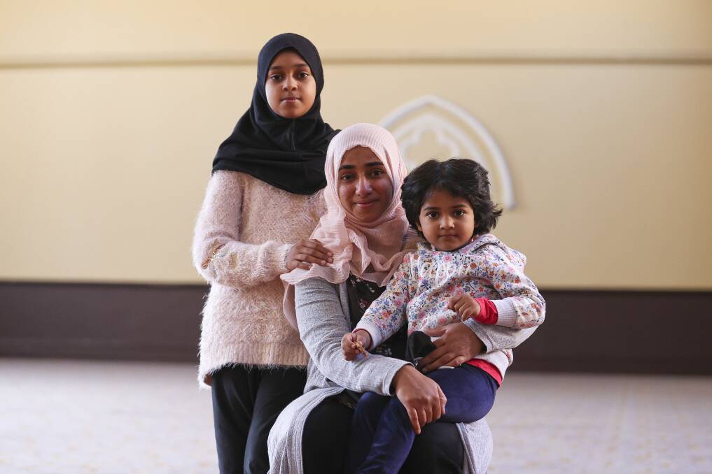 FAMILY: Zara Alavi with her daughters Sarah and Zahra at the Project ABCD event. Picture: Luke Hemer 