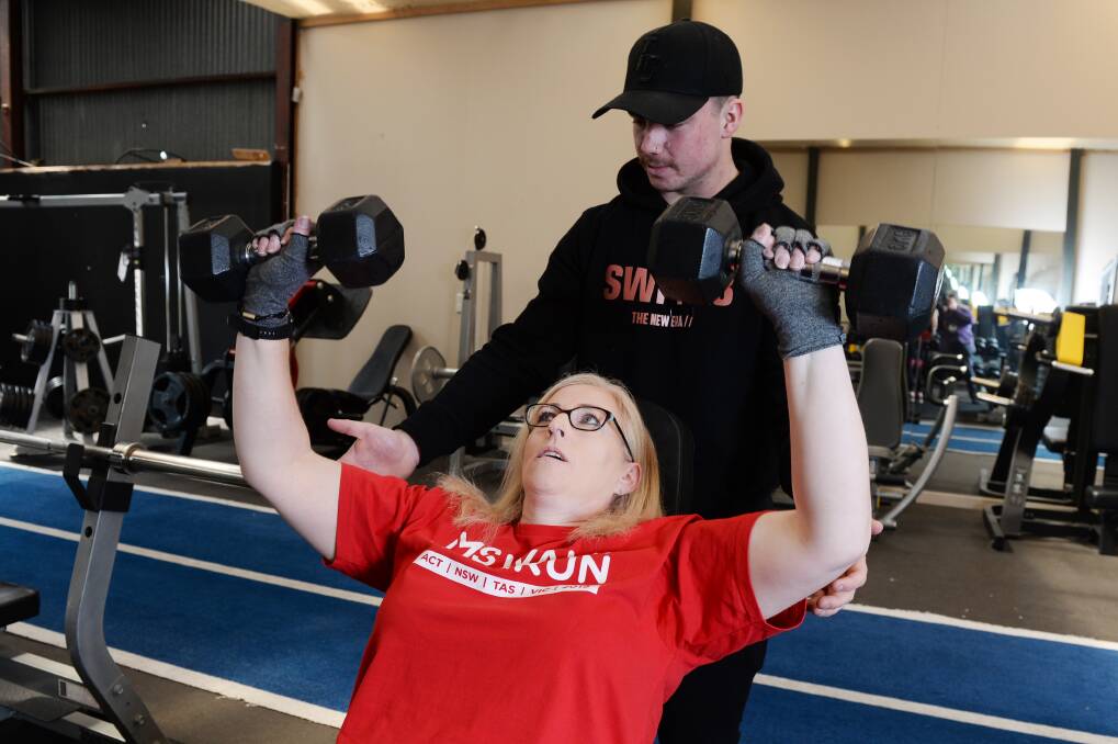 DEDICATION: Lisa Vowles trains with her fitness coach Jake Thompson at Sean Weir Fitness every week. 