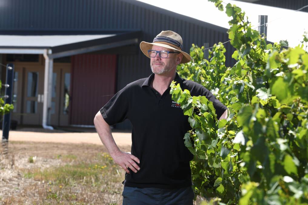EXPANDING: Michael Unwin, owner of Michael Unwin Wines, is looking forwarding to opening the doors of his new winery to visitors this weekend. Picture: Lachlan Bence 