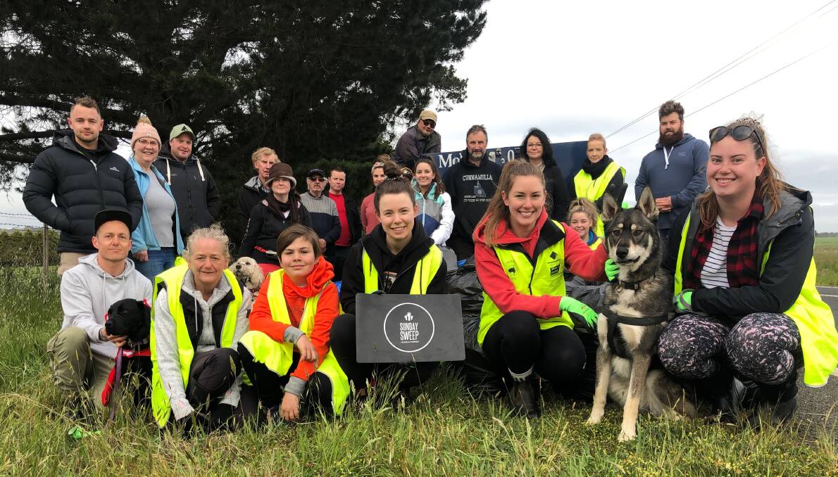 TAKING ACTION: Volunteers clean up rubbish from areas of Ballarat every Sunday from 7am to 8am as part of community movement Sunday Sweep. The clean ups groups have grown in size since it launched six months ago. 