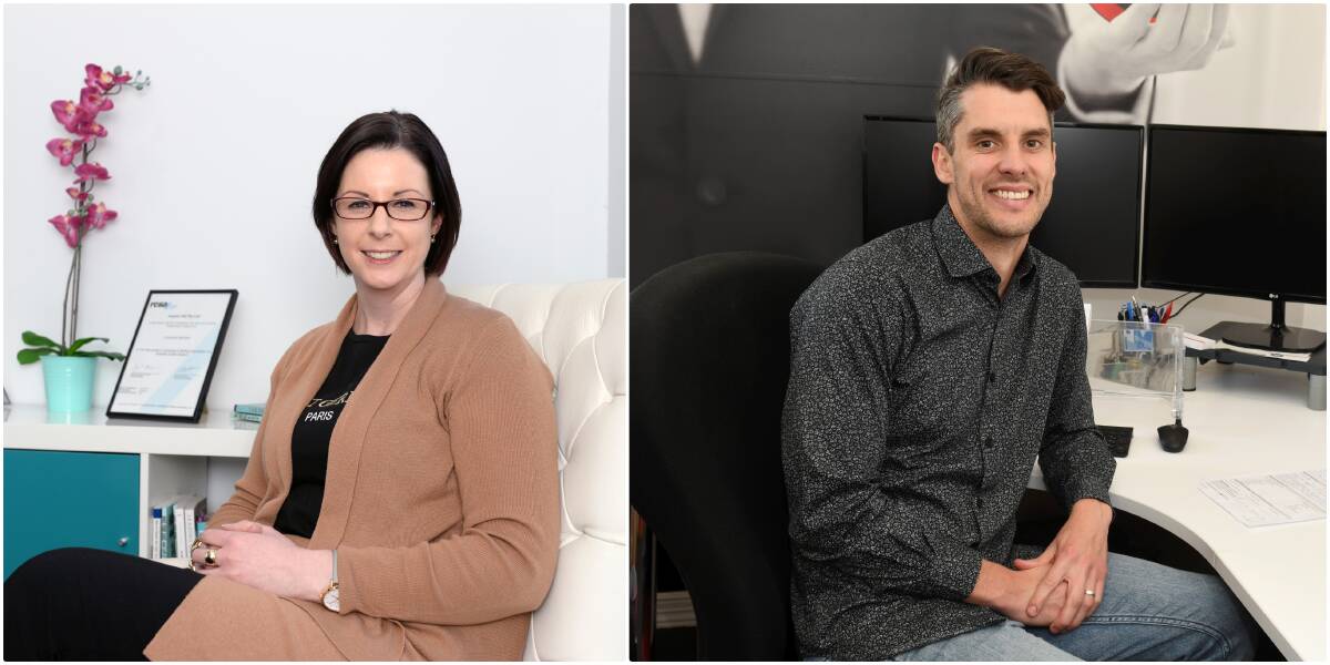 JOB MARKET: Inspire HQ director Ange Connor and JK Personnel managing director Tim Walshe. Pictures: Kate Healy, Lachlan Bence 