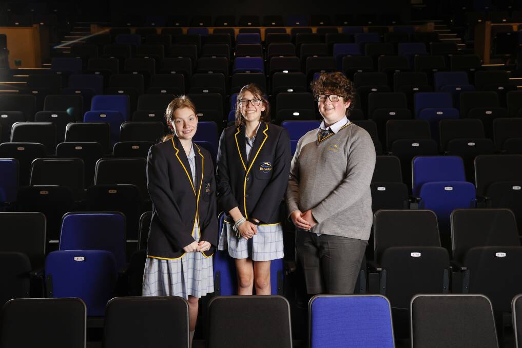DEDICATED: Mount Rowan Secondary College students Eliza Brown, Lucy Koros and Henry Brennan. Picture: Luke Hemer 