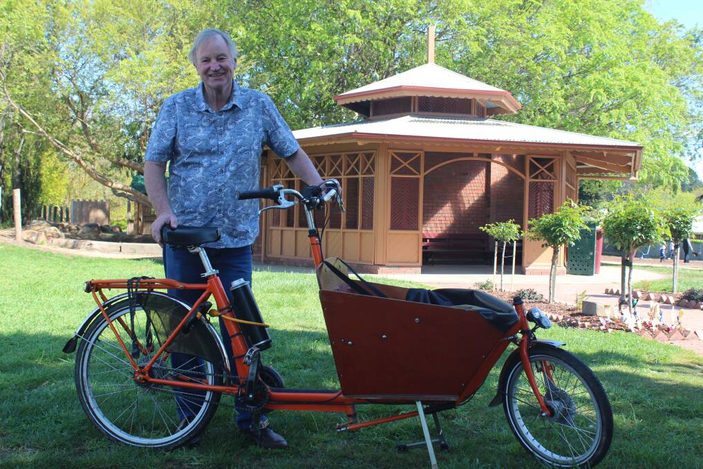 ACTIVE TRANSPORT: Australian Electric Vehicle Association Ballarat branch chair Steve Carter rides his electric bike to get around Buninyong and into Ballarat. 