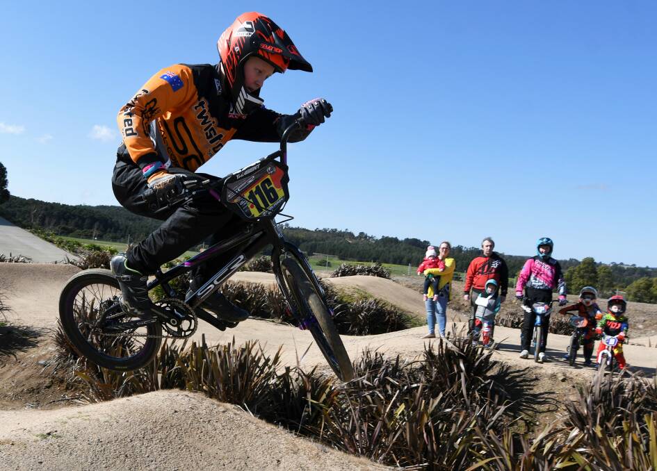 VOTE NOW: Ballarat Sebastopol BMX Club members, including 12-year-old Damon Pompe, are asking for your help to receive funding for surfacing of the track by voting at Pick My Project. Picture: Lachlan Bence 