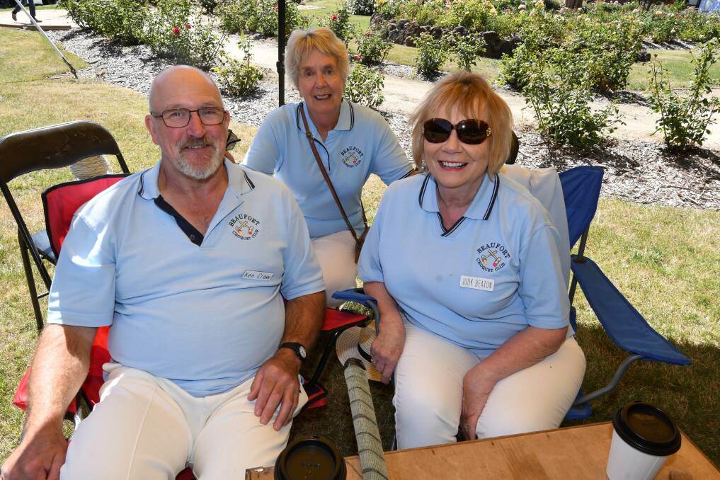 Beaufort Croquet Club members Kevin Crow, Jo Fuller and Judy Beaton. 